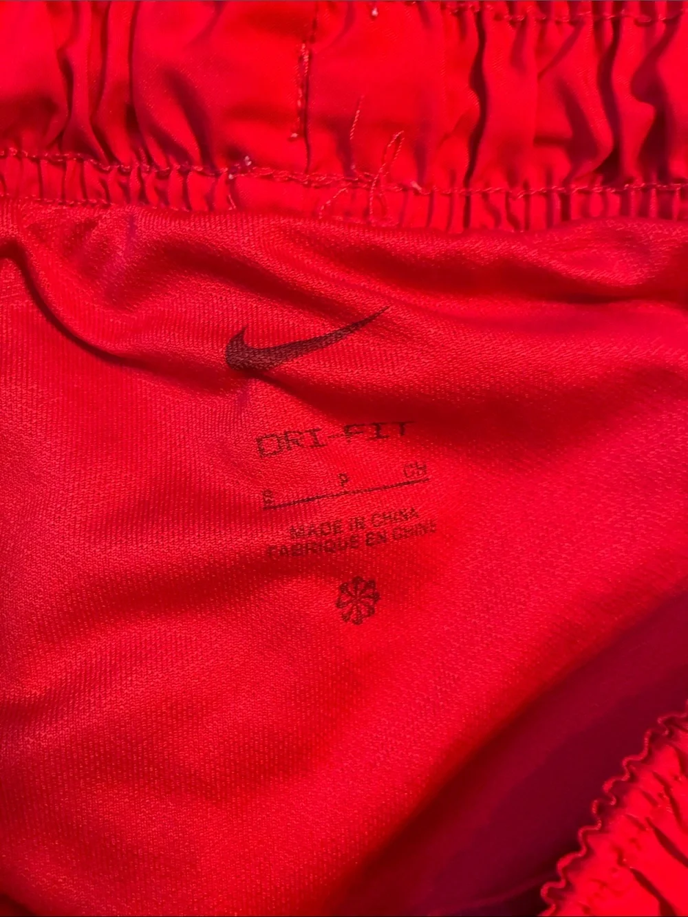Nike Women’s Red Athletic Running Shorts with White & Black Trim